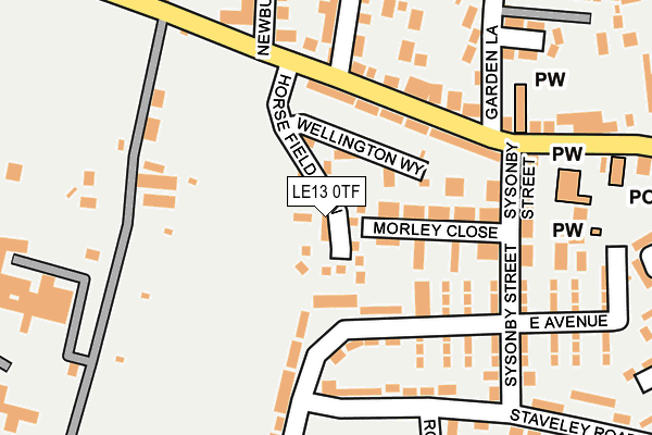 LE13 0TF map - OS OpenMap – Local (Ordnance Survey)