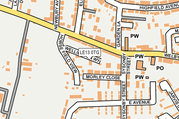 LE13 0TG map - OS OpenMap – Local (Ordnance Survey)