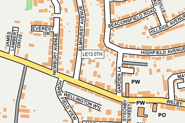 LE13 0TH map - OS OpenMap – Local (Ordnance Survey)