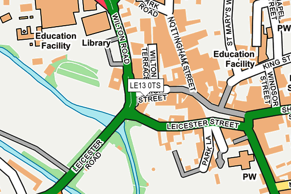 LE13 0TS map - OS OpenMap – Local (Ordnance Survey)