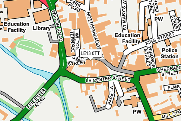 LE13 0TT map - OS OpenMap – Local (Ordnance Survey)