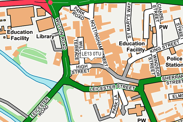 LE13 0TU map - OS OpenMap – Local (Ordnance Survey)