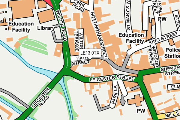 LE13 0TX map - OS OpenMap – Local (Ordnance Survey)