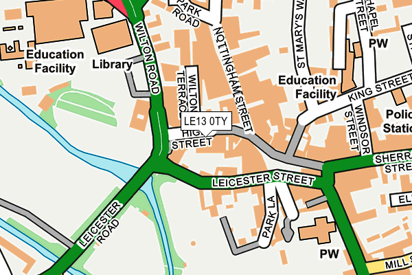 LE13 0TY map - OS OpenMap – Local (Ordnance Survey)