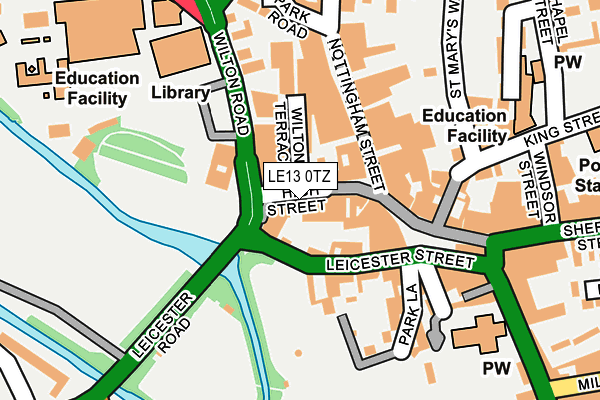 LE13 0TZ map - OS OpenMap – Local (Ordnance Survey)