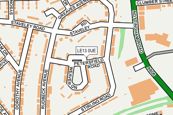 LE13 0UE map - OS OpenMap – Local (Ordnance Survey)