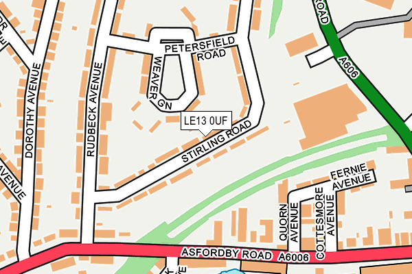 LE13 0UF map - OS OpenMap – Local (Ordnance Survey)