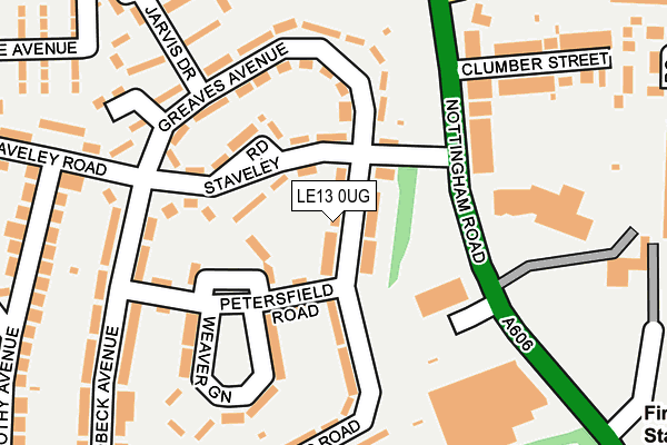 LE13 0UG map - OS OpenMap – Local (Ordnance Survey)