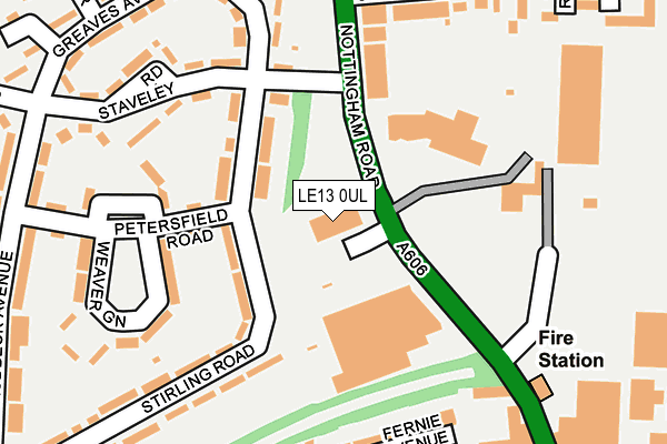 LE13 0UL map - OS OpenMap – Local (Ordnance Survey)