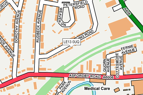 LE13 0UQ map - OS OpenMap – Local (Ordnance Survey)