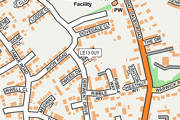 LE13 0UY map - OS OpenMap – Local (Ordnance Survey)