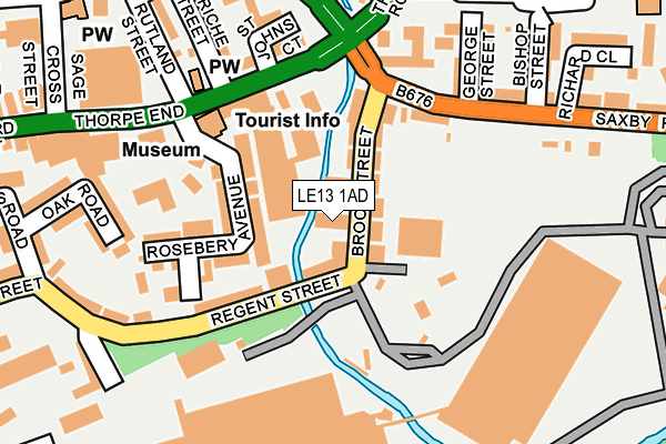 LE13 1AD map - OS OpenMap – Local (Ordnance Survey)