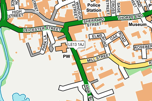 LE13 1AJ map - OS OpenMap – Local (Ordnance Survey)