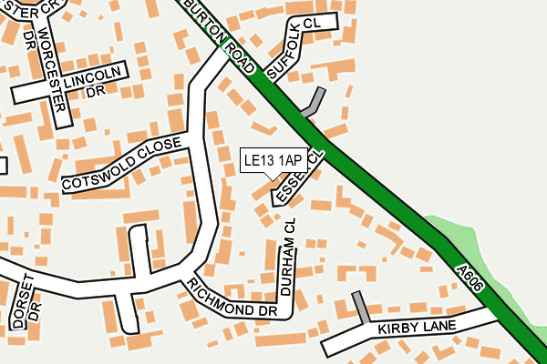 LE13 1AP map - OS OpenMap – Local (Ordnance Survey)