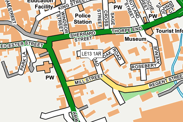 LE13 1AR map - OS OpenMap – Local (Ordnance Survey)