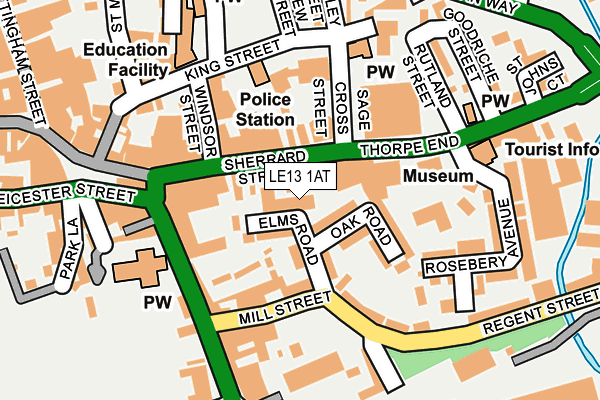 LE13 1AT map - OS OpenMap – Local (Ordnance Survey)