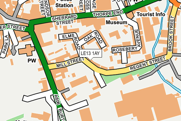 LE13 1AY map - OS OpenMap – Local (Ordnance Survey)