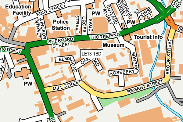 LE13 1BD map - OS OpenMap – Local (Ordnance Survey)