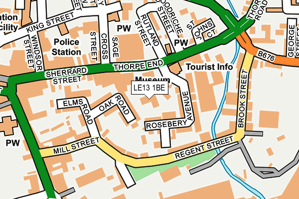 LE13 1BE map - OS OpenMap – Local (Ordnance Survey)