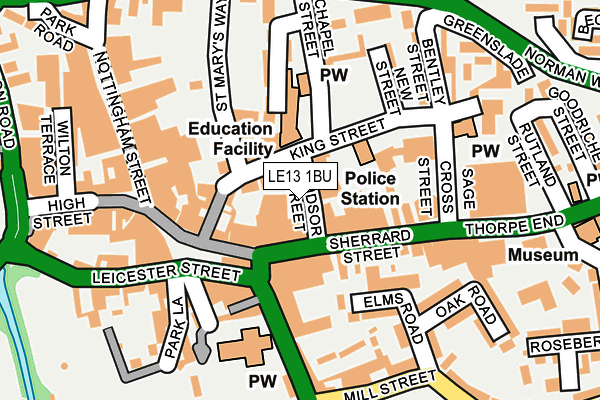 LE13 1BU map - OS OpenMap – Local (Ordnance Survey)
