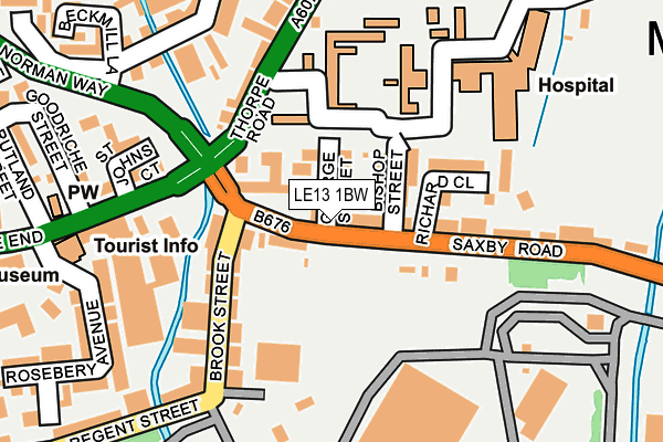 LE13 1BW map - OS OpenMap – Local (Ordnance Survey)