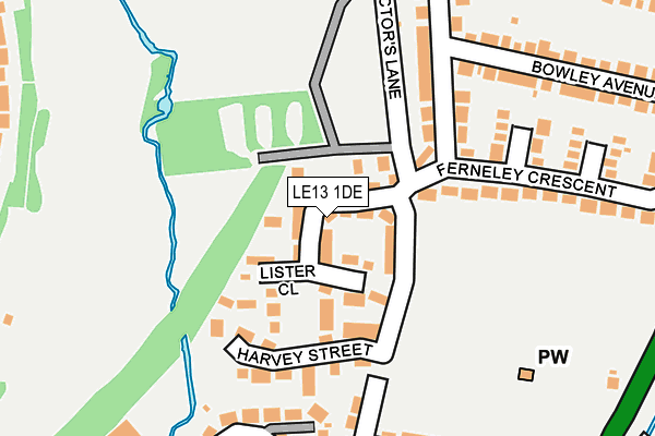 LE13 1DE map - OS OpenMap – Local (Ordnance Survey)