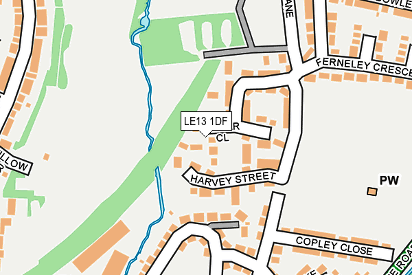LE13 1DF map - OS OpenMap – Local (Ordnance Survey)