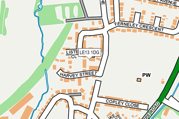 LE13 1DG map - OS OpenMap – Local (Ordnance Survey)