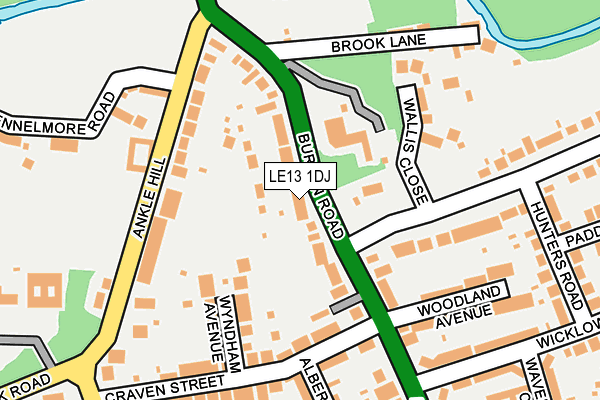 LE13 1DJ map - OS OpenMap – Local (Ordnance Survey)