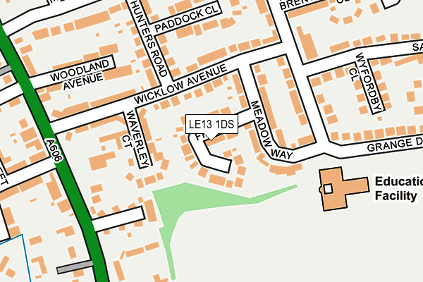 LE13 1DS map - OS OpenMap – Local (Ordnance Survey)