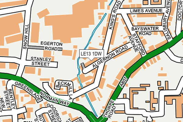 LE13 1DW map - OS OpenMap – Local (Ordnance Survey)