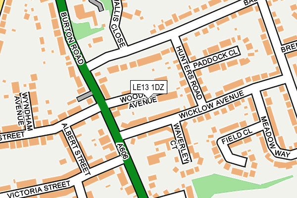 LE13 1DZ map - OS OpenMap – Local (Ordnance Survey)