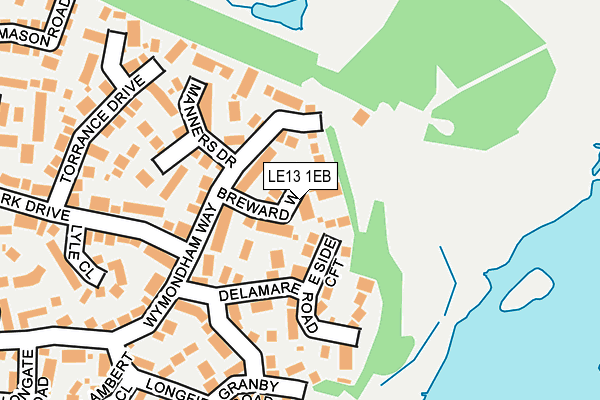 LE13 1EB map - OS OpenMap – Local (Ordnance Survey)