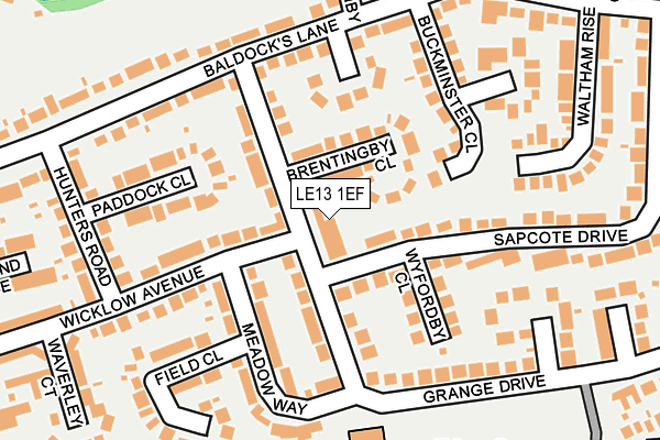 LE13 1EF map - OS OpenMap – Local (Ordnance Survey)