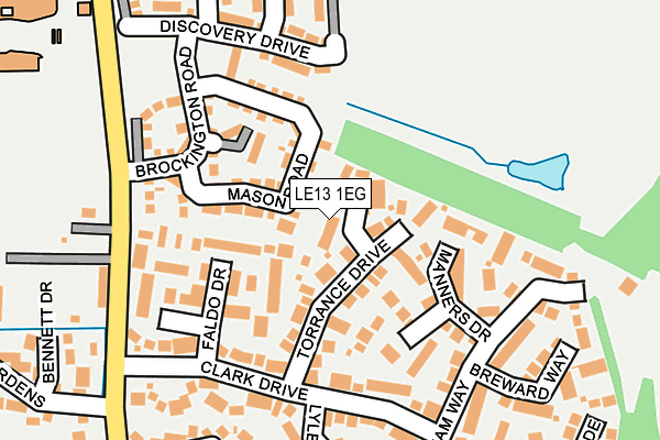 LE13 1EG map - OS OpenMap – Local (Ordnance Survey)