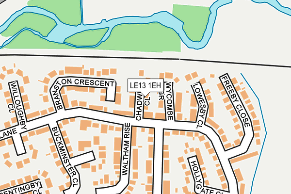 LE13 1EH map - OS OpenMap – Local (Ordnance Survey)