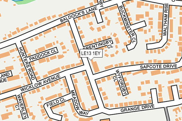 LE13 1EY map - OS OpenMap – Local (Ordnance Survey)