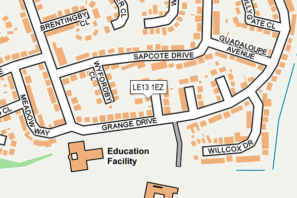 LE13 1EZ map - OS OpenMap – Local (Ordnance Survey)