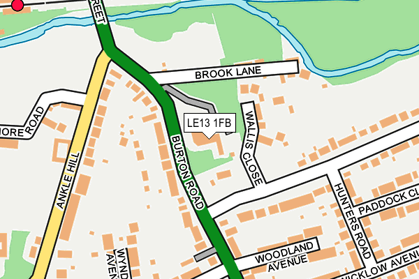 LE13 1FB map - OS OpenMap – Local (Ordnance Survey)