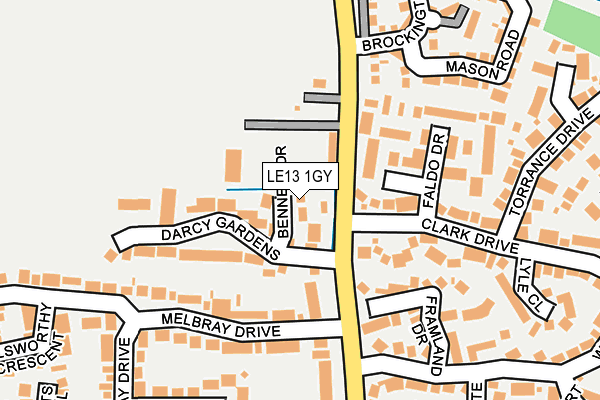 LE13 1GY map - OS OpenMap – Local (Ordnance Survey)