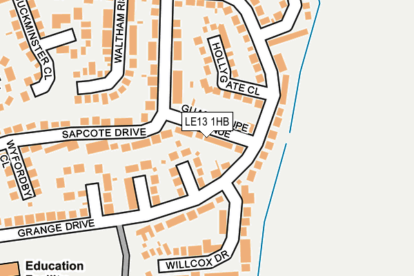 LE13 1HB map - OS OpenMap – Local (Ordnance Survey)