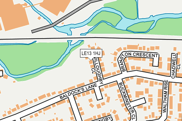 LE13 1HJ map - OS OpenMap – Local (Ordnance Survey)