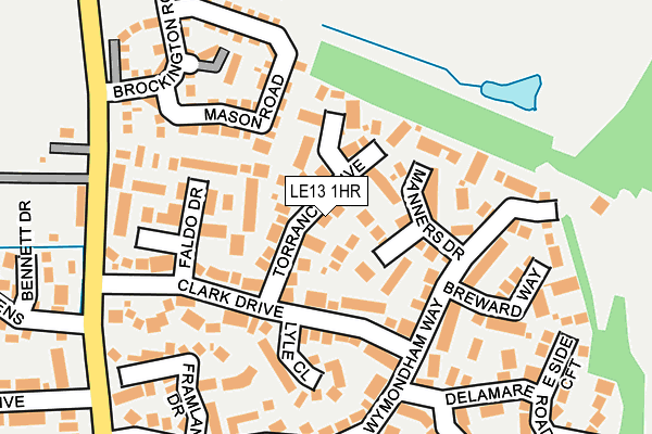 LE13 1HR map - OS OpenMap – Local (Ordnance Survey)
