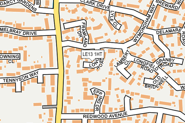 LE13 1HT map - OS OpenMap – Local (Ordnance Survey)