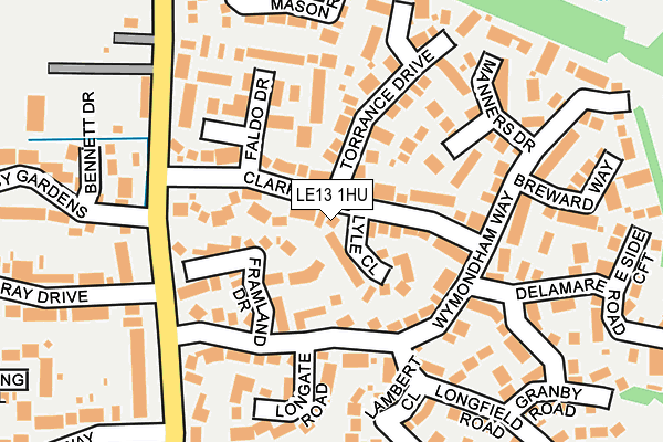 LE13 1HU map - OS OpenMap – Local (Ordnance Survey)