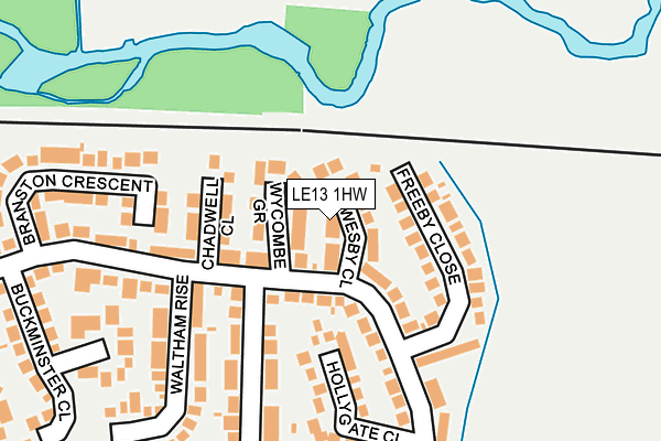 LE13 1HW map - OS OpenMap – Local (Ordnance Survey)