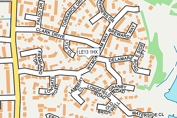 LE13 1HX map - OS OpenMap – Local (Ordnance Survey)