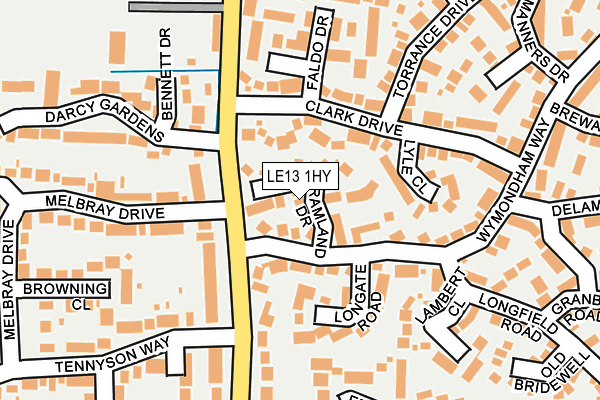 LE13 1HY map - OS OpenMap – Local (Ordnance Survey)