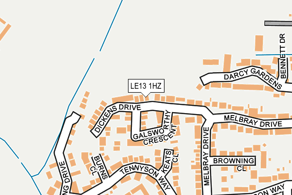 LE13 1HZ map - OS OpenMap – Local (Ordnance Survey)