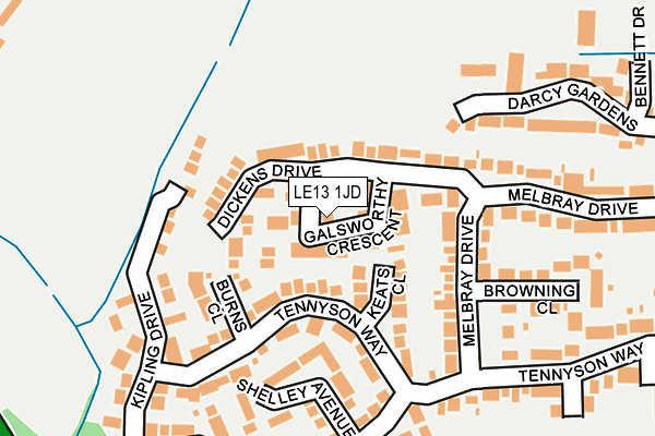 LE13 1JD map - OS OpenMap – Local (Ordnance Survey)